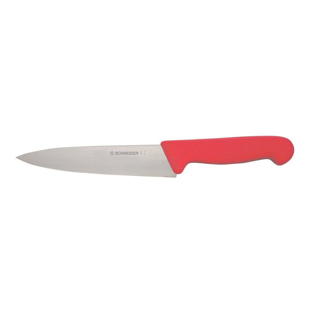 Kochmesser aus Edelstahl, Klingenlänge 160 mm, rot