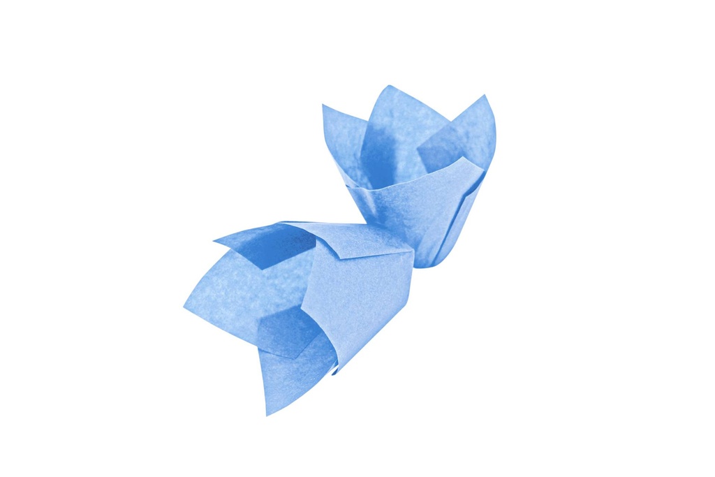 Muffinform Tulpe aus Papier, Ø 50 mm, blau