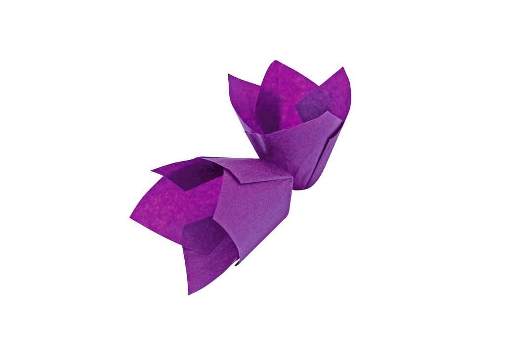 Muffinform Tulpe aus Zellulosepapier, Ø 50 mm, violett