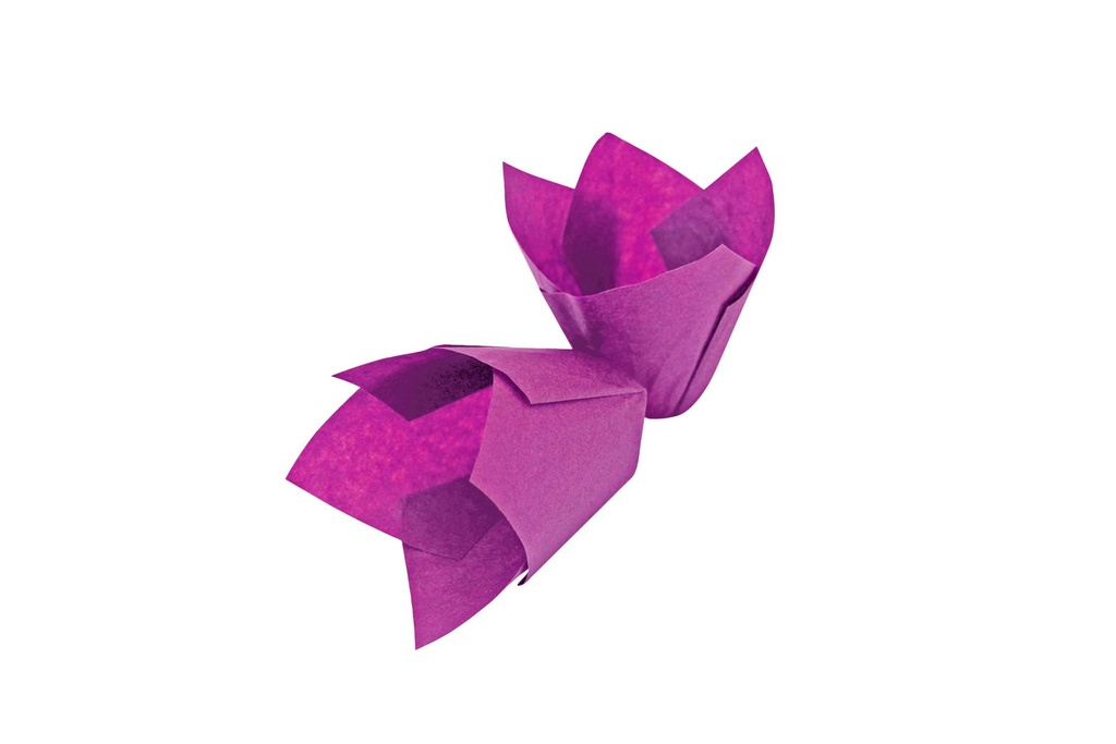 Muffinform Tulpe aus Zellulose Papier, Ø 50 mm, pink