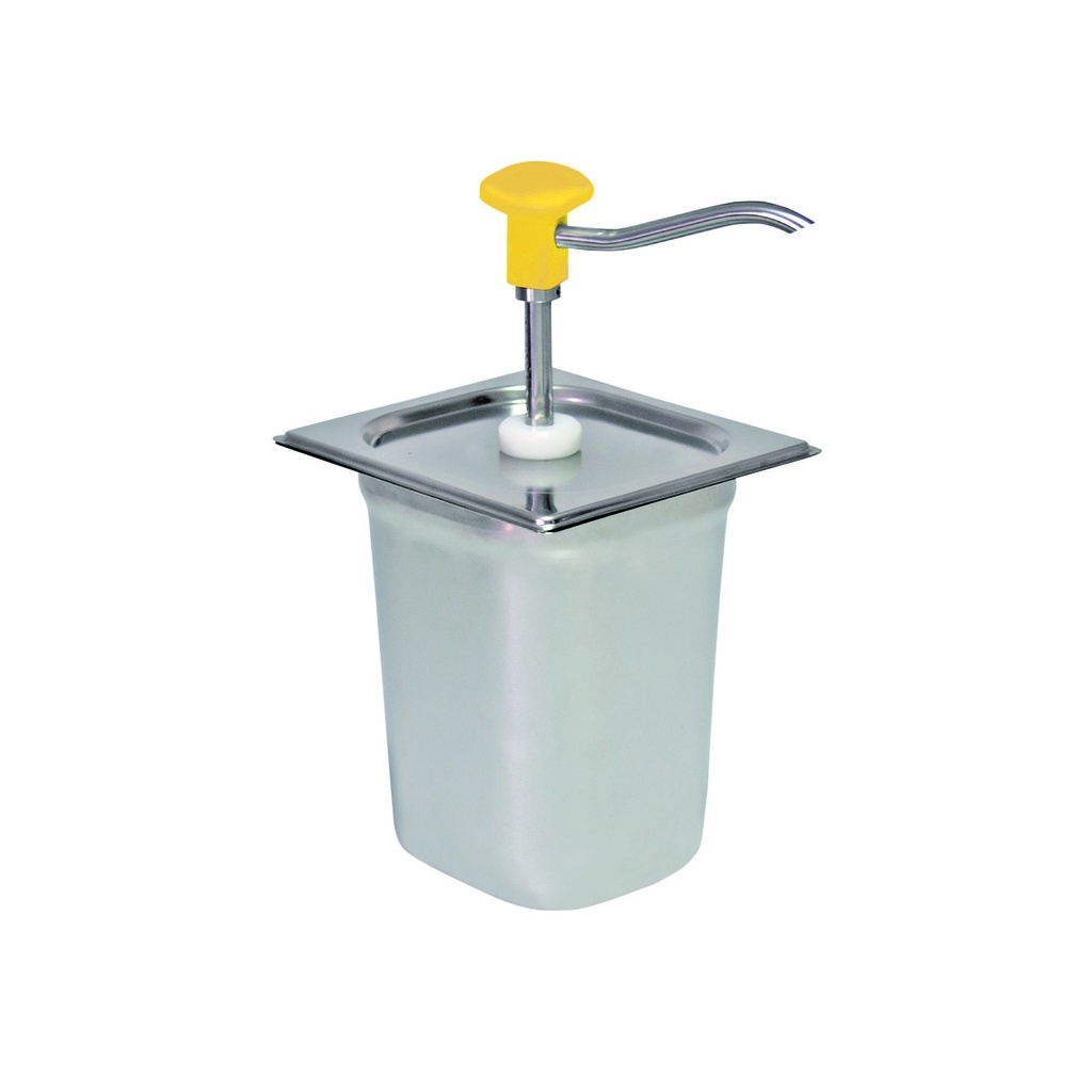 Druckknopf Dosierspender aus Edelstahl, 3 l, gelb