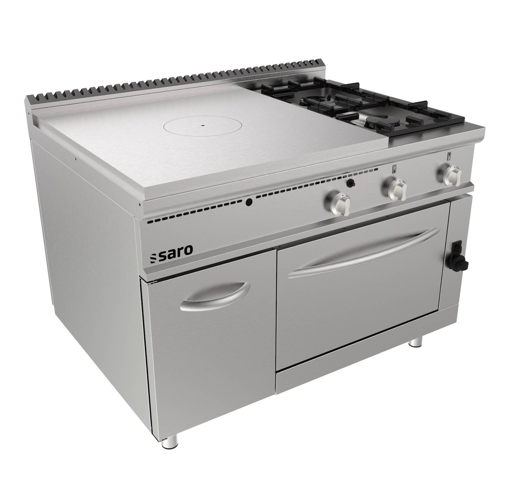 SARO Glühplattenherd+Gasofen, 2 Brenner+Tür, LQ/TPG6LO