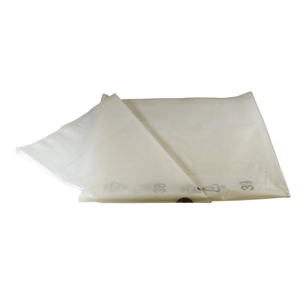 Müllsack 150 Liter, 50 µm "Premium", 700 + 250 x 1200 x 0,05 mm, transparent-klar | 200 Stück lose/Karton