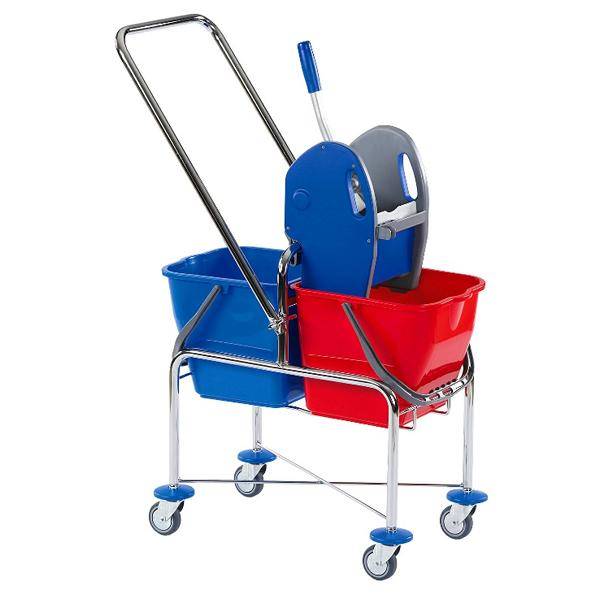 Reinigungswagen "DOFA 20 TD" Doppelfahrwagen erhöht mit Deichsel, SOLID | 17 Liter