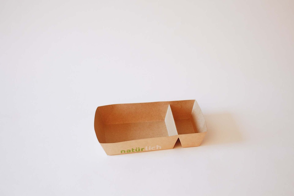 Snacktray 2-geteilt – 400 Stück, braun