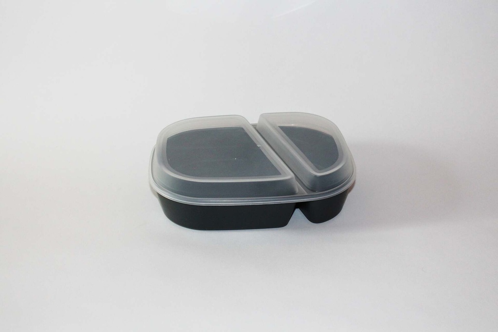 Menübox 2-geteilt 236x181x47mm mit Deckel / schiefergrau / 48 Stk.