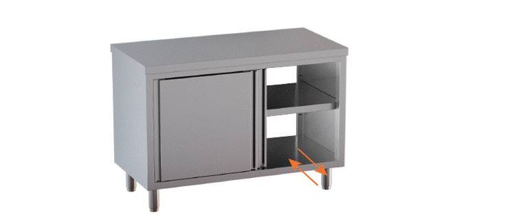 Edelstahl Durchreicheschrank ECO 16x6 mit Schiebetüren