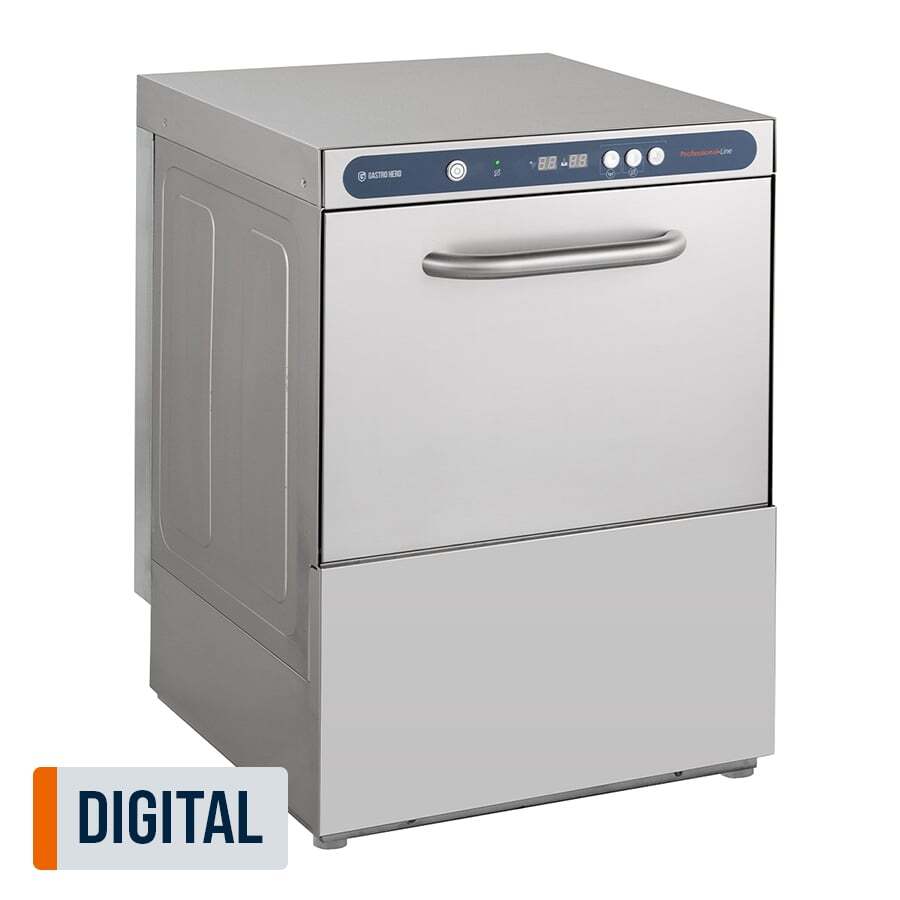 Geschirrspülmaschine PROFI Digital 50 SLE 50x50 cm Korbmaß, mit Reiniger- & Klarspüldosierer, mit Ablaufpumpe & Enthärter, Made in Europe, 230 Volt