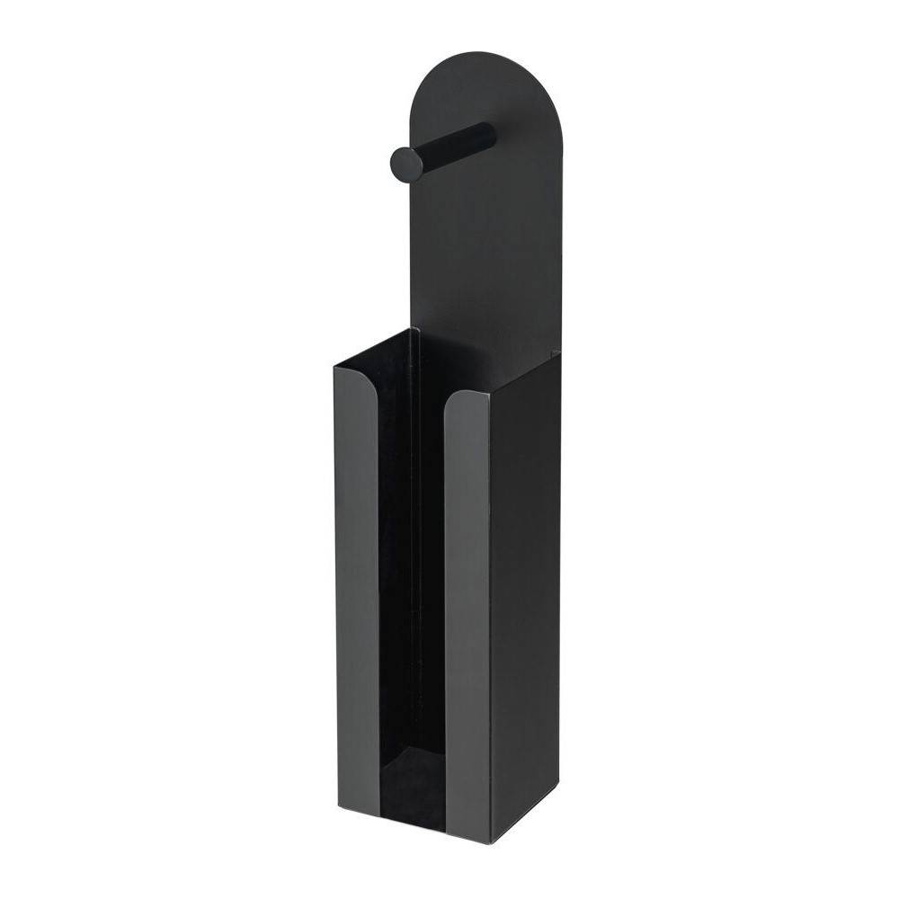 2in1 Toilettenpapier-Rollen-Ersatzhalter für 3 Rollen mit ToilettenpapierRollenhalter für 1 Rolle, "Agira", Metall | schwarz