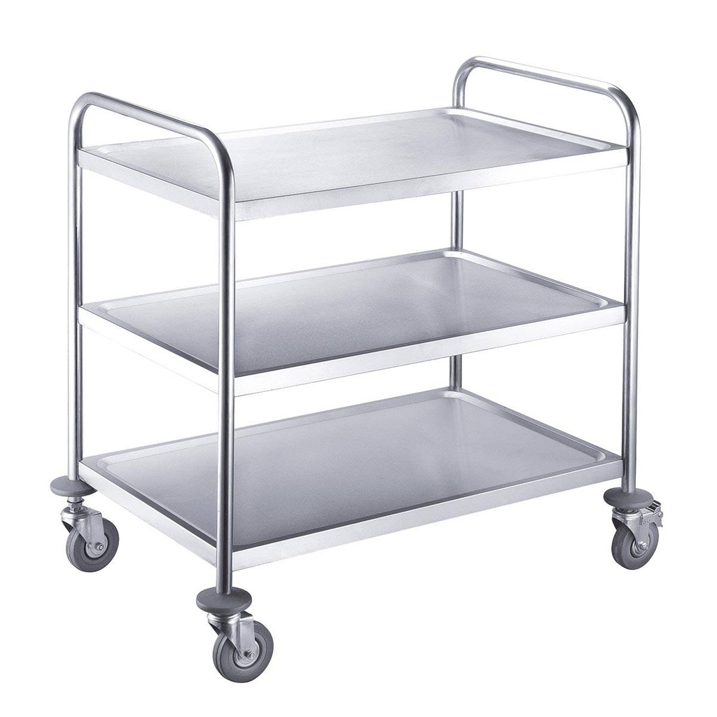 Servierwagen Edelstahl / 3 Böden, 860 x 540 mm