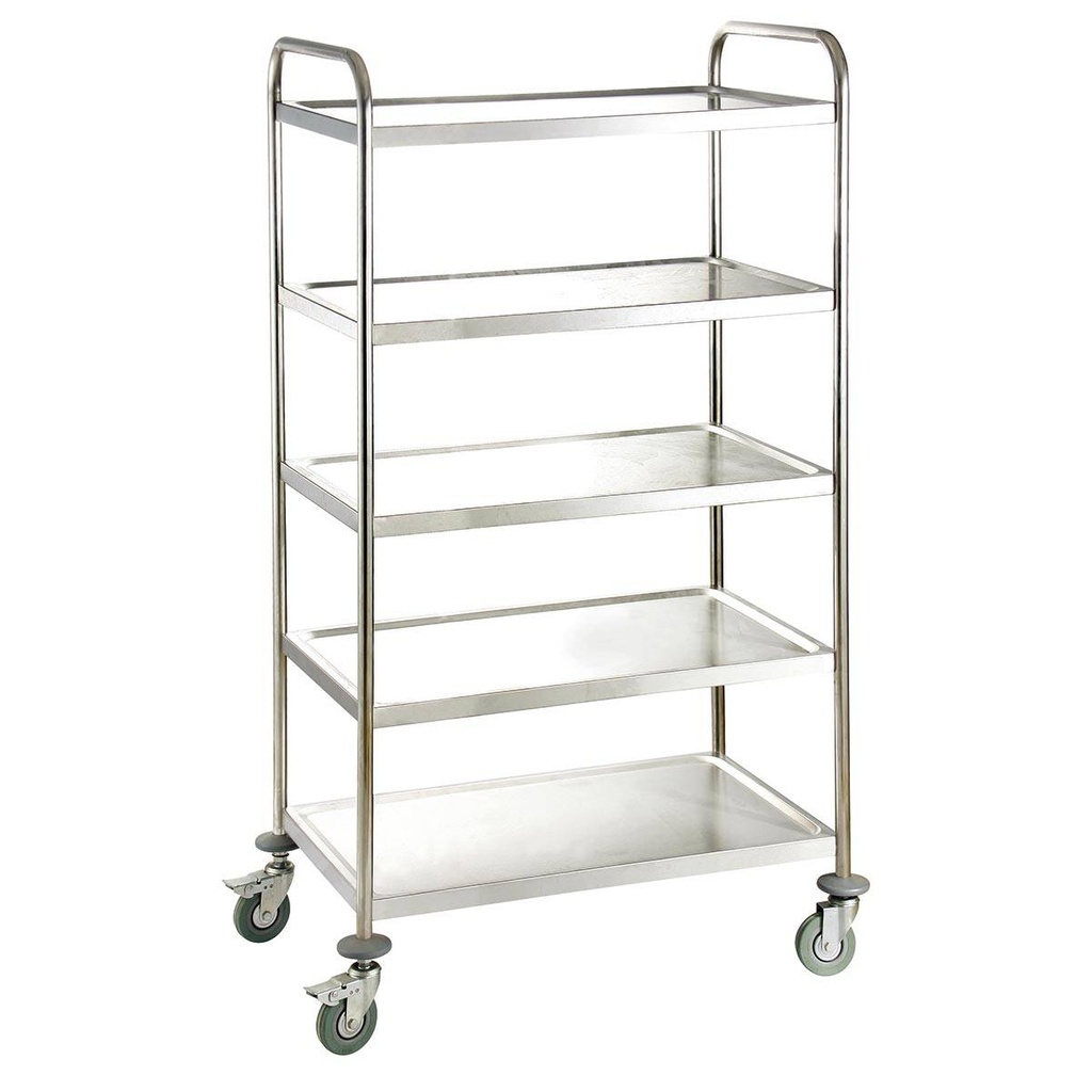 Servierwagen Edelstahl / 5 Böden, 860 x 540 mm
