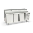 TOPLINE Belegstation / 3-fach mit Türen, EN 60x40, Edelstahlaufsatz, GN 1/3, 2020 x 800 mm