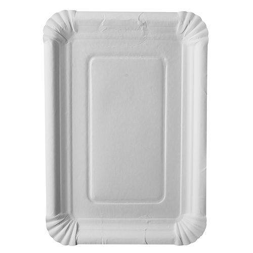 2 x 250 Teller, Pappe "pure" eckig 18 cm x 26 cm weiss