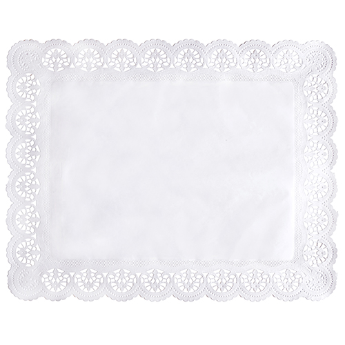 20 x 100 Spitzenpapiere eckig 46 cm x 36 cm weiss