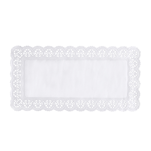 25 x 6 Spitzenpapiere eckig 40 cm x 20 cm weiss