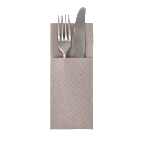 6 x 50 Servietten "ROYAL Collection" 40 cm x 30 cm grau mit Besteckfalz