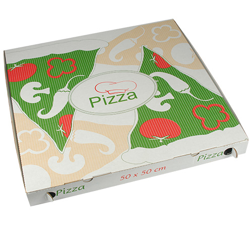 50 Pizzakartons, Cellulose "pure" eckig 50 cm x 50 cm x 5 cm