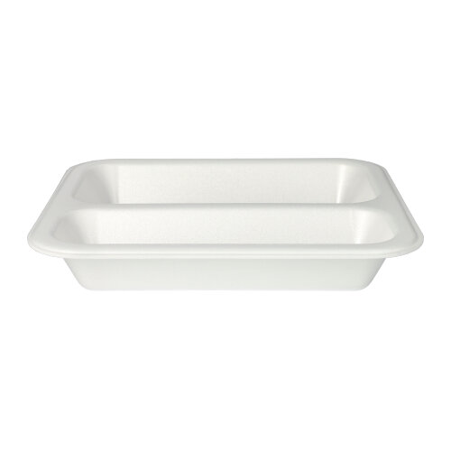 6 x 100 Siegelschalen, XPS 2-geteilt 975 ml 4,2 cm x 21,2 cm x 25 cm weiss laminiert