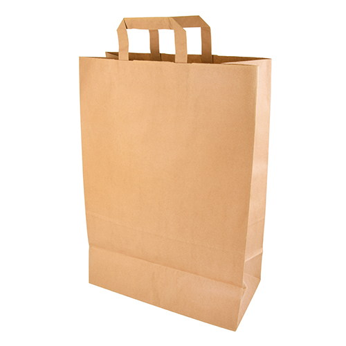 250 x Tragetaschen, Papier 44 cm x 32 cm x 17 cm braun mit Tragegriff