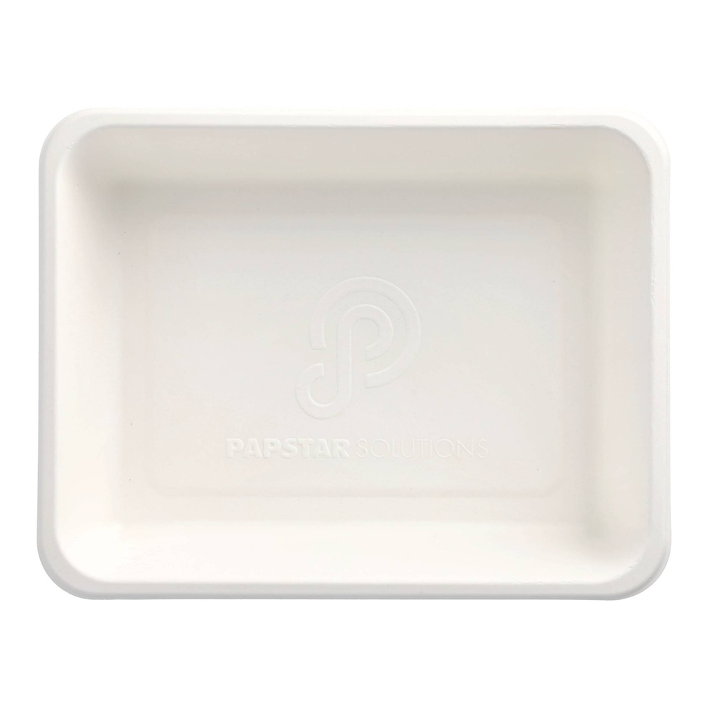 6 x 50 Siegelschalen Zuckerrohr ungeteilt 1300 ml 4,9 cm x 22,7 cm x 17,8 cm