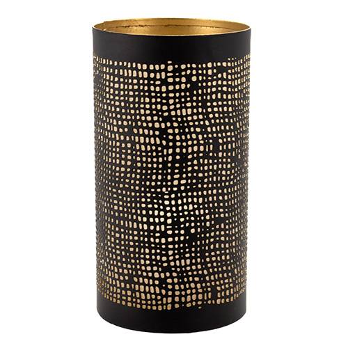 6 x 4 Kerzenhalter Ø 8 cm · 15 cm schwarz/gold "Ibiza"