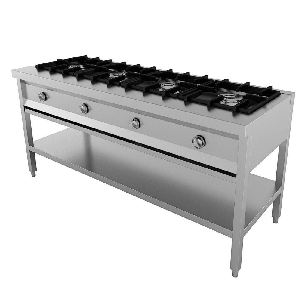 Tisch für Pfannenkuchen 4 Brenner, 1685 x 600 x 800 mm