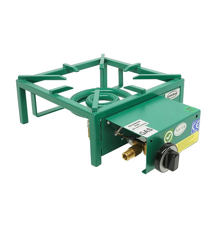 Gas-Wokbrenner, 11 kW, 350 x 475 x 150 mm, grün
