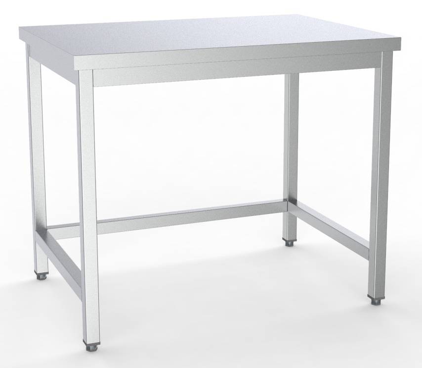 600 Arbeitstisch mit Unterbau aus Edelstahl, 800 x 600 x 850 mm