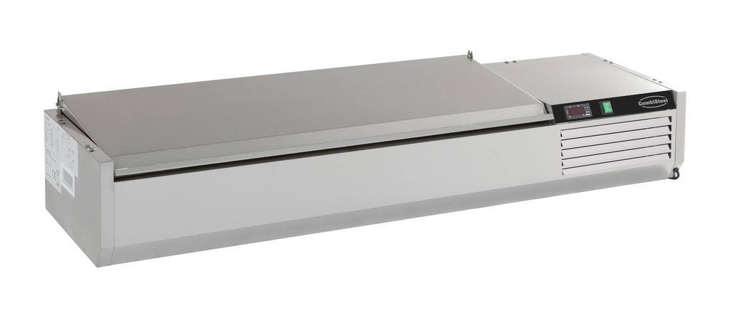 Aufsatzvitrine Deckel aus Edelstahl, 1200 x 335 x 225 mm