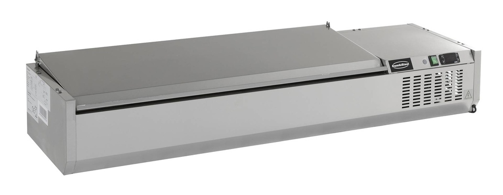 Aufsatzvitrine Deckel aus Edelstahl, 1200 x 395 x 225 mm