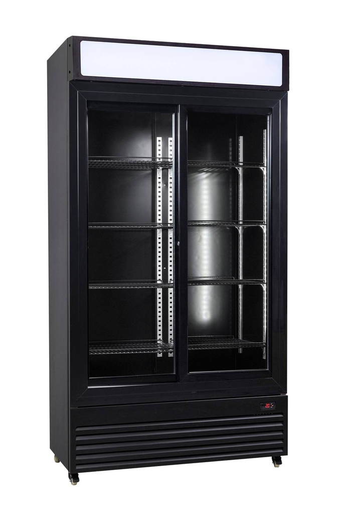 Kühlschrank mit Schiebeglastüren BEZ-780 SL, schwarz