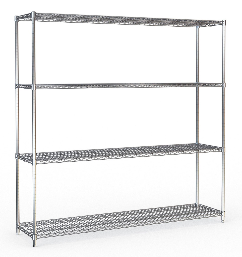 Wandbretter 4 Levels 1800, 1800 x 450 x 1800 mm, chrom