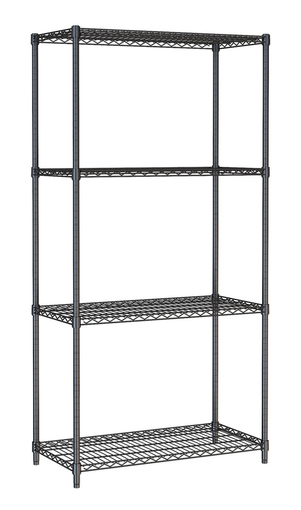 Wandbretter 4 Levels 900, 900 x 450 x 1800 mm, schwarz