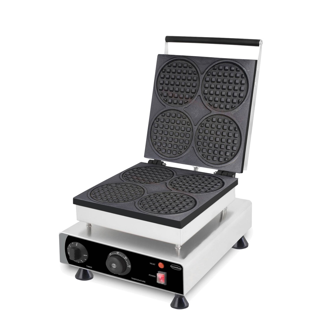 Waffeleisen 4ST Runde aus Edelstahl, 305 x 430 x 505 mm