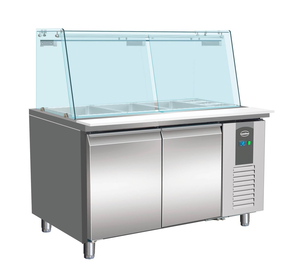 700 Kühltisch aus Edelstahl, 3 x 1/6 GN, 1360 x 700 x 1365 mm
