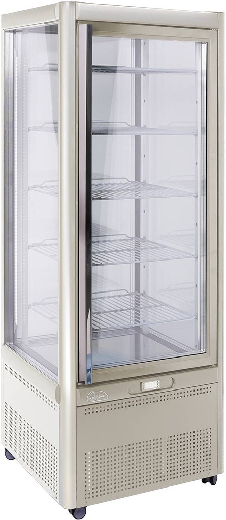 KBS Panoramavitrine Prisma 401 TNV-PG (silber) mit Drehgestell