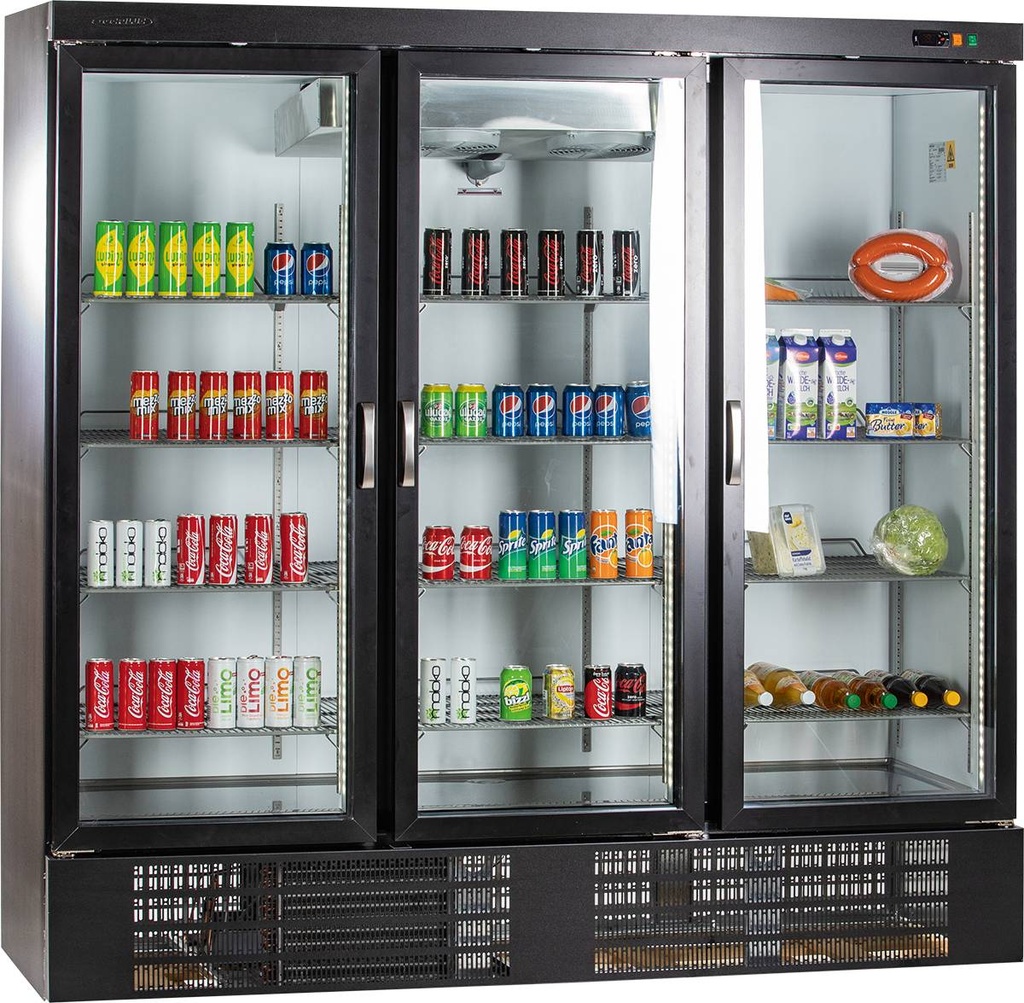 KBS Glastürkühlschrank KU 1850 G mit 3 Drehtüren