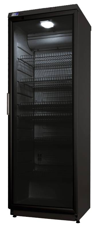 KBS Glastürkühlschrank CD 350 schwarz mit Schloss