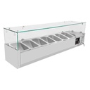 Kühlaufsatz mit Glasabdeckung 7xGN1/4, 1500 x 335 mm