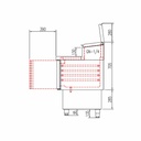 TOPLINE Belegstation / 3-fach mit Türen, Edelstahlaufsatz, GN 1/4, 1375 x 700 mm