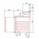 TOPLINE Belegstation / 3-fach mit Türen, Edelstahlaufsatz, GN 1/6, 1795 x 700 mm