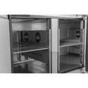 Salattheke / 2-fach mit Türen, Glasaufbau, für 4x GN 1/1 "grau", 1500 x 800 mm