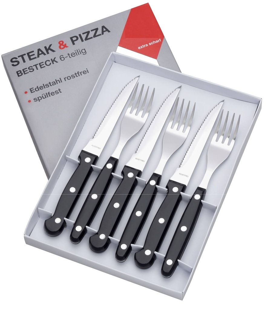 Steak & Pizza-Besteck 6-teilig