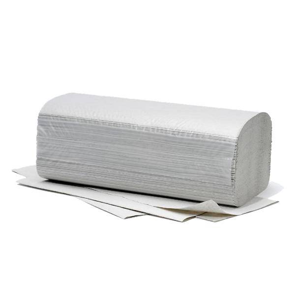 Papierhandtücher Falthandtücher 1-lagig, 25 x 23 cm, V-Falz, Recycling natur, 40 g/m² | 5.000 Blatt/Karton