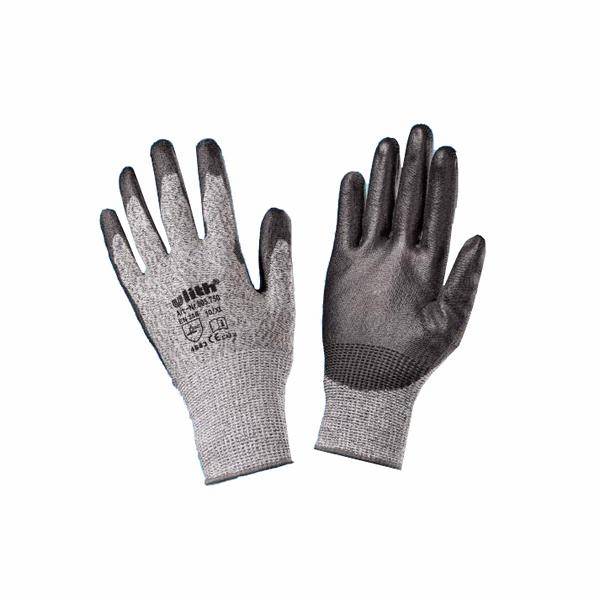 Arbeitsschutzhandschuhe/Schnittschutzhandschuhe "Ulith", grau/schwarz | Größe 10 (XL)