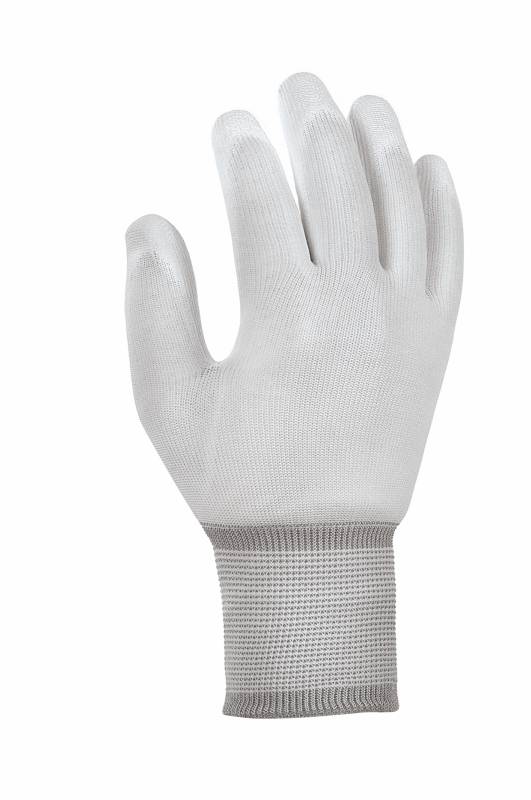 Polyester-Strickhandschuhe mit PU-Beschichtung, weiß | Größe L