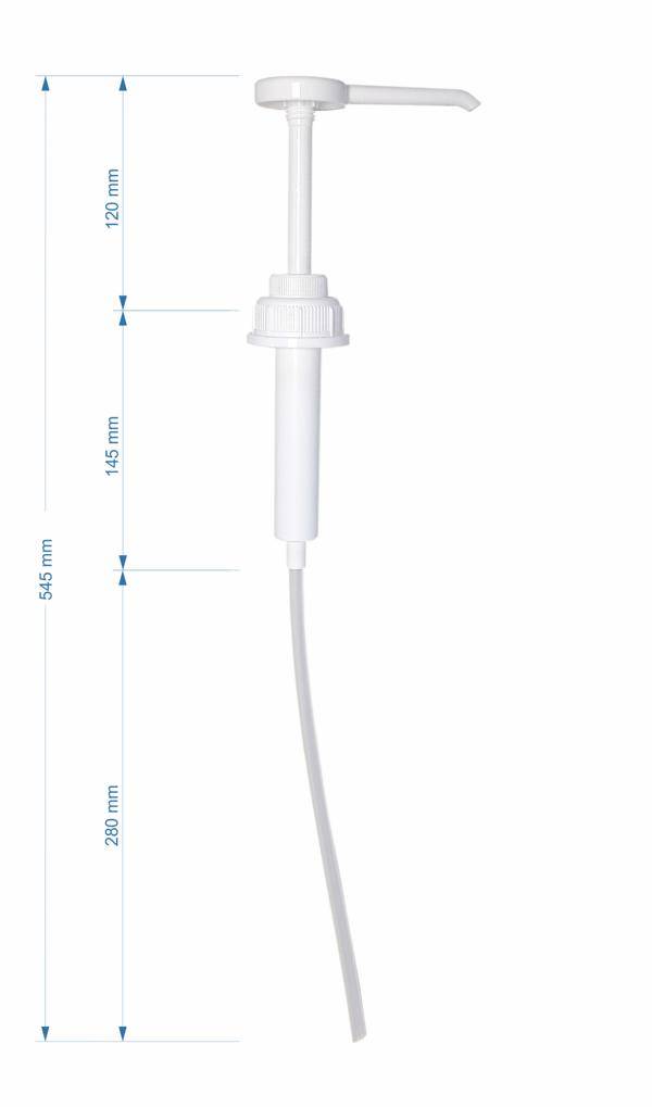 Dosierpumpe für 5- bis 30-Liter-Kanister, ca. 30 ml pro Hub, Ansaugschlauch 31 cm individuell kürzbar | DIN 45