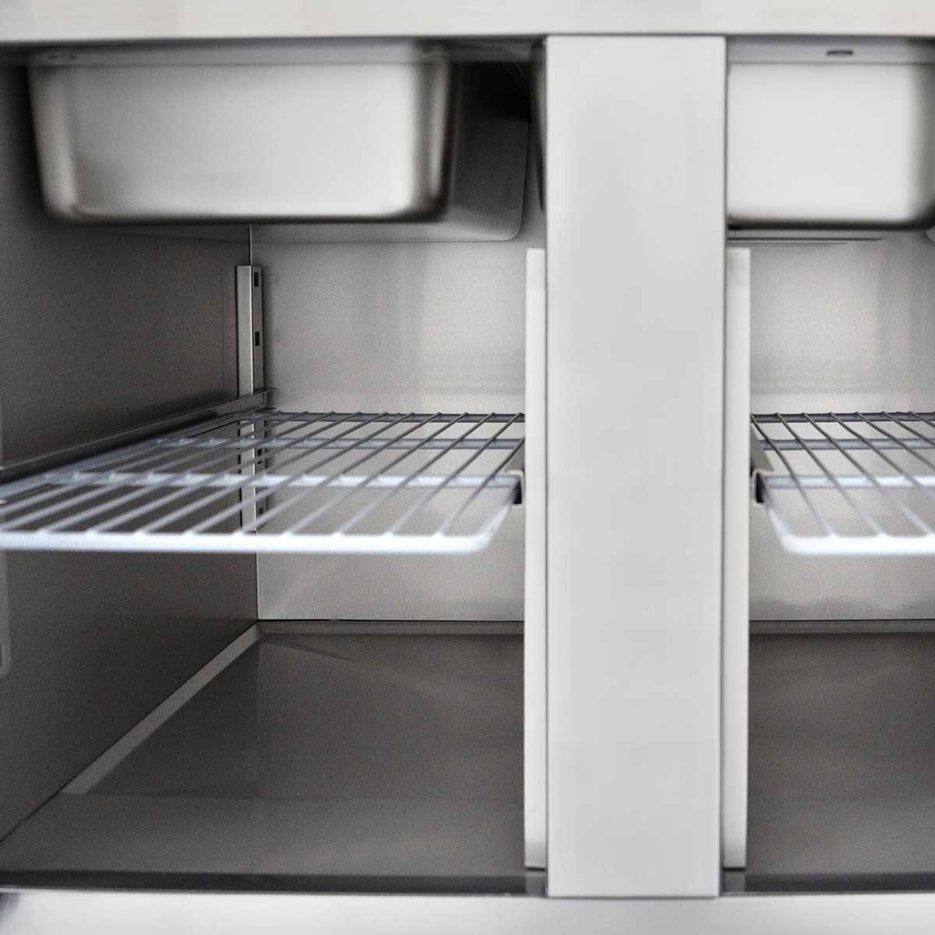Saladette / 2-fach mit Klappdeckel, 900 x 700 mm