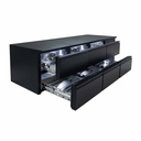 Barkühltisch schwarz / 6 Schubladen - 425 L, 2005 x 520 mm