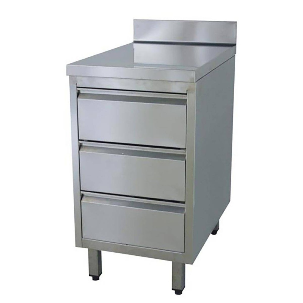 Schubladenschrank mit 3 Schubladen inkl. Aufkantung, 400 x 700 mm